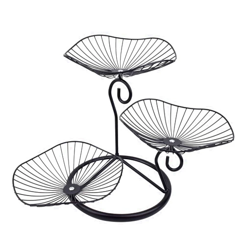 CUKE2BEET 3 Tier Fruit Basket, Multi Tier Fruit Holder Countertop Fruit Basket, Fruit Bowls Stand for Fruit Vegetable (Black)