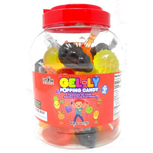Fusion Select Jelly Fruit Snack Jelly Fruits Hit or Miss Candy Challenge - Fruit-Shaped Jelly- Assorted Flavors, Strawberry, Orange, Apple, Pineapple, Grape, Mango (1 Jar)
