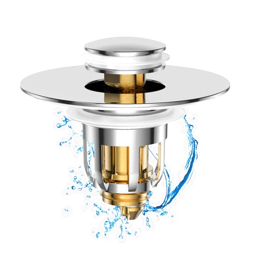MUAIOLAUS Universal 2 in 1 Bathroom Sink Stopper, Pop Up Bathroom Sink Drain Strainer with Anti-Clogging Filter Basket, Bathroom Drain Stopper Sink Plug for 1.06