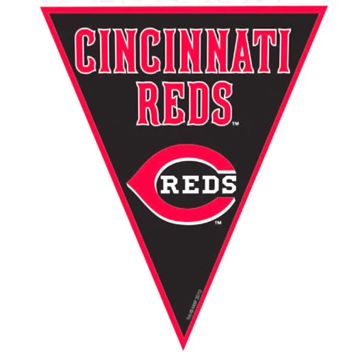 Amscan Cincinnati Reds MLB Black & Red Plastic Pennant Banner - 12' (Pack Of 1) - Perfect For Game Day & Baseball Fans