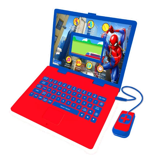 By LEXiBOOK Lexibook, Spider-Man, Bilingual English/French Educational Laptop, Color Screen, 130 Learning Activities, Math, Languages, Logic, Games and Music, JC798SPi1