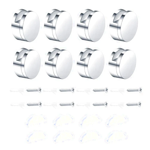 Bayidun Mirror Clips, 8 Pcs Mirror Holder Clips, Mirror Mounting Clips, Mirror Brackets Hardware, Wall Mirror Mounting Brackets, Mirror Glass Clips Clamps Holders Fixed Fitting for 3-5mm Thick Mirror