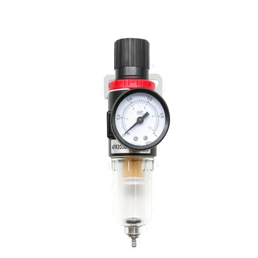 LIGUOF AFR-2000 Pneumatic Filter Air Treatment Unit Pressure Regulator Compressor Reducing Valve Oil Water Separation AFR2000 Gauge(AFR-SMPM20)