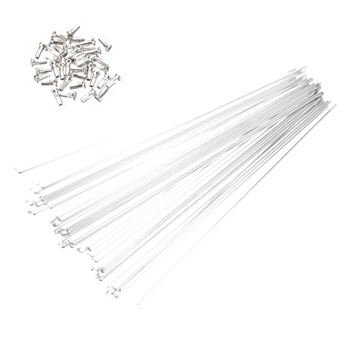 PATIKIL 14G Bicycle Spokes, Stainless Steel J Bend 2mm Mountain Bike Spokes with Brass Nipples