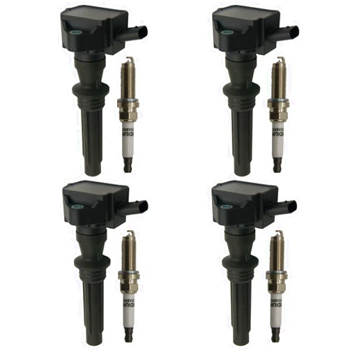 Autowxjq Ignition Coil Iridium Spark Plugs 4pcs UF862 93710 Compatible with 2018 2019 2020 2021 Jaguar E-Pace F-Pace XF Land Rover Discovery Sport Range Rover Evoque Range Rover Velar 2.0L