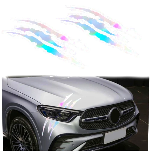 KEVWR 2PCS Car Stickers Reflective Monster Claw Scratch Marks Light Bumper Sticker Waterproof Decal, Claw Marks Decal Reflective Sticker for Car Headlamp, Motorbike, Truck Decal Decoration, Laser