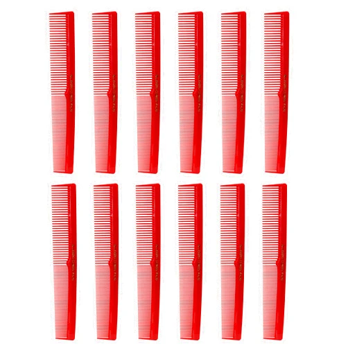 Allegro Combs 420 Hair combs Barber Comb Comb Set Hair Cutting Combs Pocket Comb Combs for Hair Stylist Styling Comb Red Combs 12 pk.