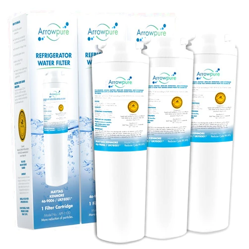 Arrowpure UKF8001 Refrigerator Water Filter for Whirlpool EDR4RXD1 Fits EveryDrop Filter 4, RFC0900A, RWF0900A, WD-F07, 46-9006, 4396395, CF5, 3-Pack