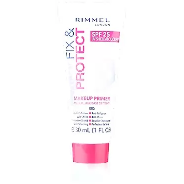 Rimmel London Fix & Protect Primer, Transparent, 30 ml Fix and Protect UV Shield Primer