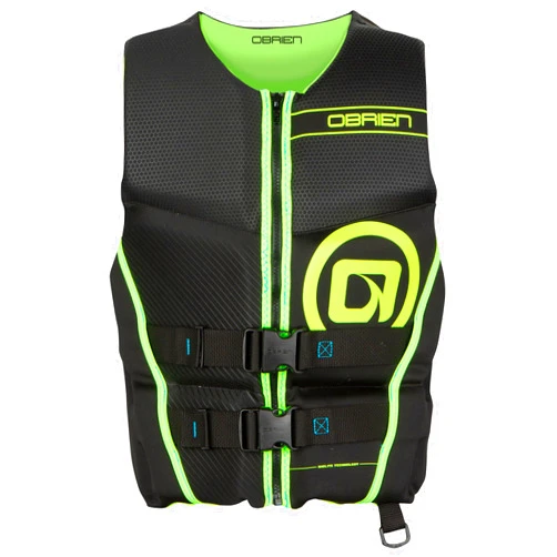 O'Brien Flex V-Back Life Jacket – Coast Guard Approved Adult Life Vest with Flex Fit Design, Lightweight Foam & Front Zip Closure for Watersports, Boating, and Jet Skiing