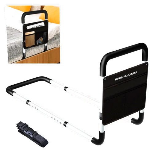 KingPavonini Bed Rails for Elderly Adults - Bed Assist Rail Medical Bed Support Bar Mobility Assistant with Free Storage Bag and Fixing Strap, Fit King, Queen, Full, Twin