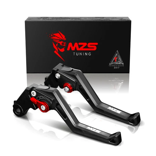 MZS Black Motorcycle Clutch Brake Levers Short Adjustable CNC Compatible with EX650 ER-6F ER-6N 2009-2016 | KLE650 KLE 650 2009-2014