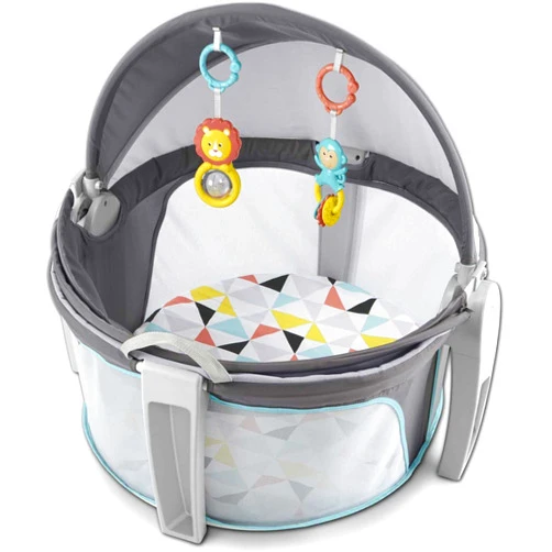 Fisher-Price Portable Bassinet and Play Space On-the-Go Baby Dome with Developmental Toys and Canopy, Windmill