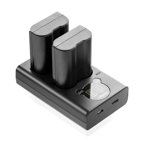 OJelay EN-EL15 Battery 2 Packs Replacement Battery 2000mAh with Dual Battery Charger Smart LED Display Compatible with Nikon EN-EL15,Z6,Z7,D7100,D750,D7000,D7200,D7500,D810,D610,and More …