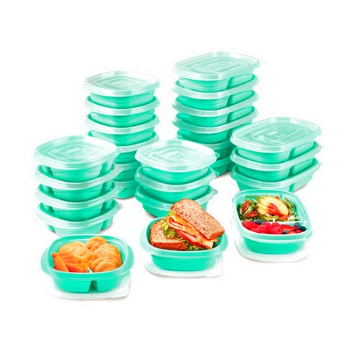 Rubbermaid 50-Piece Food Storage Containers Set with Lids, Teal Splash – Perfect for Lunch, Meal Prep, Leftovers & More – Top Rack Dishwasher Safe, BPA-Free Plastic