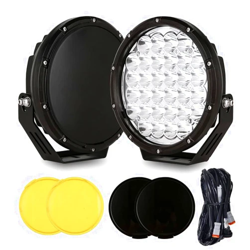 BIGLION.X 9 inch Round Led Offroad Lights Pair 320W Amber Offroad Driving Lights Super Bright 48800LM LED Driving Lights Spot Lights Waterproof IP68 12V 24V for Pickup Trucks SUV UTV 4WD
