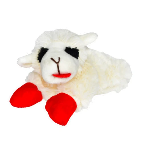 Multipet Lamb Chop Dog Plush Toy - Squeaky Dog Toy for All Dogs - Extra Soft Plush Dog Toy - Stuffed Animal Dog Toy for Cuddling & Playing - Cute Pet Toy (6