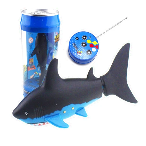 EMART Mini Remote Control Toy Electric RC Fish Boat Shark Swim in Water for Kids Gift - Black