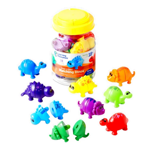 Learning Resources Snap-n-Learn Matching Dinos, Fine Motor, Counting & Sorting Toy, 18 Pieces, Ages 2+