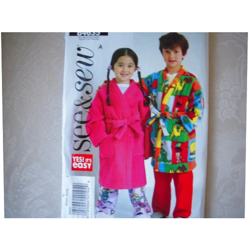 BUTTERICK PATTERNS B4635 Children's Robe, Belt, Top and Pants, One Size Only