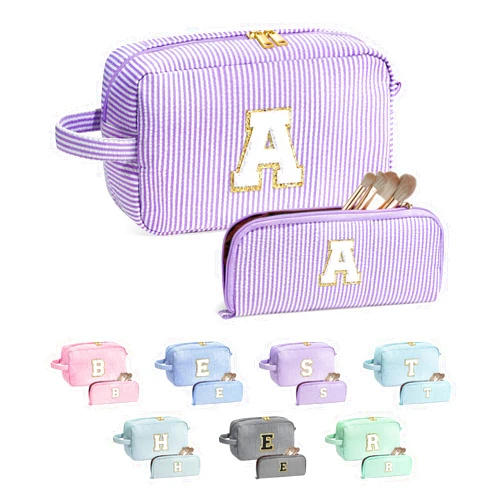 YOOLIFE Gifts for Women Teen Girls Kids, Birthday Gifts for Women Mom Sister Friend Daughter, Initial Makeup Bag
