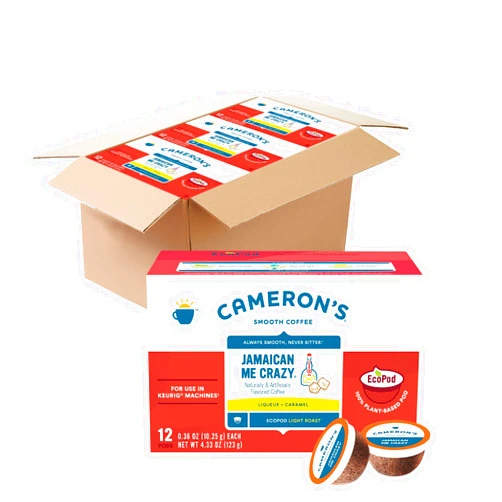 Cameron's Coffee Single Serve Coffee Pods, Flavored Jamaican Me Crazy, 12 Count, (Pack of 6)