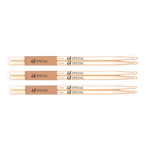 promark LA Specials Drum Sticks - 5A Drumsticks - Drum Sticks Set for Acoustic Drums or Electronic Drums - Oval Wood Tip - Hickory Drum Sticks - Consistent Weight and Pitch - 3 Pairs