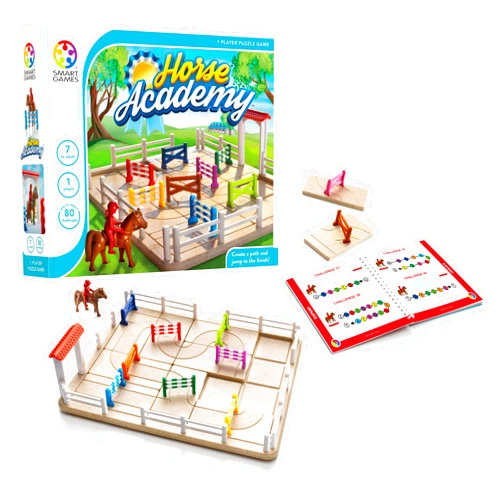 SmartGames Horse Academy Path-Building Game with 80 Challenges for Ages 7 to Adult