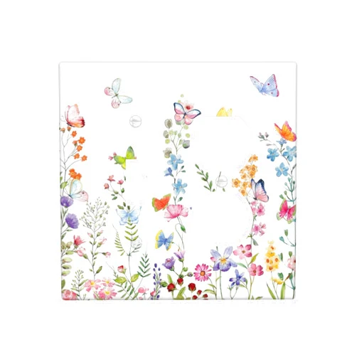 Yamxbfa Decorative Outlet Covers Rustic Colorful Butterfly Wild Flowers Pink Floral 2 Gang Wall Plate Single Toggle Duplex Combo Light Switch Plate Covers Jumbo Dual Electrical GFCI Switch Cover Plate