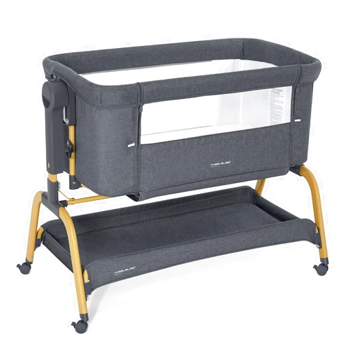 ANGELBLISS 3 in 1 Baby Bassinet, Rocking Bassinets Bedside Sleeper with Comfy Mattress and Wheels, 6 Height Adjustable Easy Folding Portable Bedside Crib for Newborn Infant