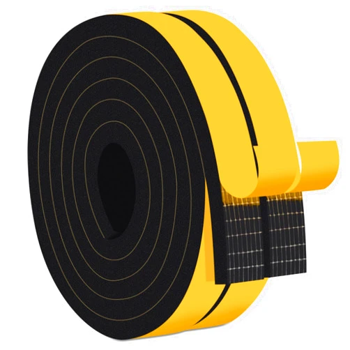 Trisiki Strong Adhesive Weather Stripping Door Seal Strip Insulation Tape Roll for Insulating Door Frame, Window, Air Conditioner, High Density Foam Sealing Strip, Air-Tight (1 in x 3/8 in x 13Ft)