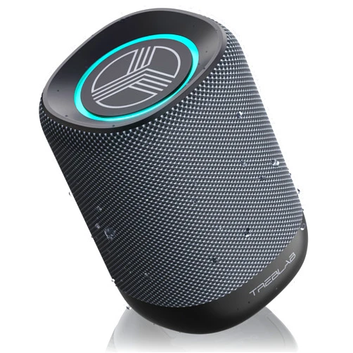 TREBLAB Bluetooth Speaker, 10W Portable, 25H Playtime, TWS, TF/USB Slot, RGB Lights, IPX5 Waterproof, Small Wireless Speaker for Home, Office, Outdoor