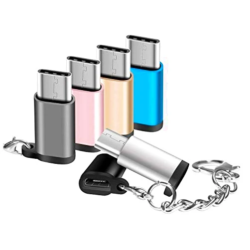 Rvntop USB Type C Adapters 6 Pack Micro USB Female to USB C Male Charger Android Converter Cable Connector Keychain Adapter Fit Samsung Galaxy S10 S9 S8 Plus Note 10 10+ 9 8 LG V40 V30 G7 G6 Moto Z3 Pixel XL
