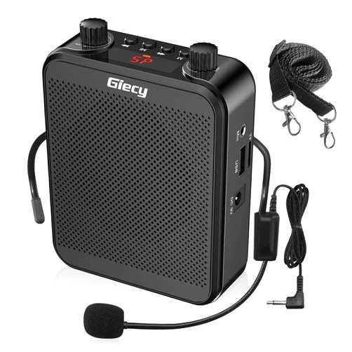 Giecy Portable Voice Amplifier, Giecy 30W 2800mAh Bluetooth Rechargeable Personal Voice Amplifier with Microphone Headset, PA System Speaker for Multiple Locations Classroom, Meetings and Outdoors
