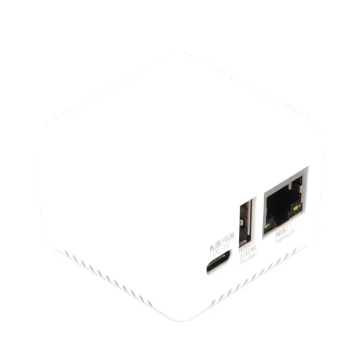 ASHATA USB 2.0 Network Print Server, LAN Print Share Server for USB Printers, Print Server with Type C Power Supply, for Linux 3.4 for for Android (US Plug)