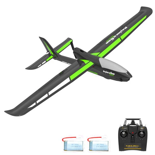 VOLANTEXRC RC Glider Plane Ranger600 Stunt 4 CH Remote Control Airplane RTF with 6-Axis Gyro & 3 Modes Easy to Fly, 2.4GHz Radio Controlled Aircraft for Beginners, Boys & Adults (Black)