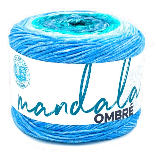 Lion Brand Yarn Mandala Ombré Yarn with Vibrant Colors, Soft Yarn for Crocheting and Knitting, Mantra, 1-Pack