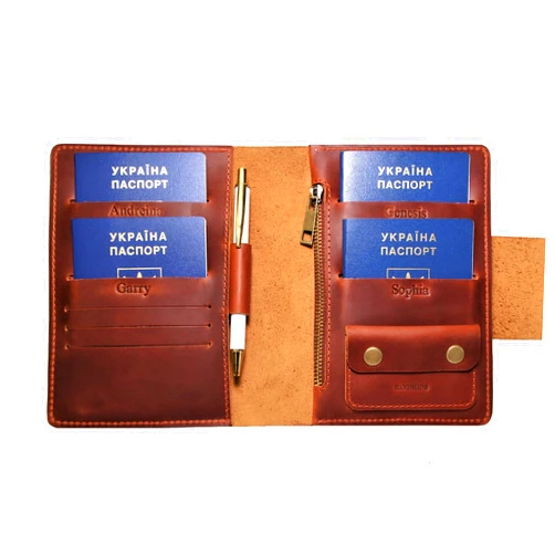 SHULGAstudio Family passport holder 8 leather Passport wallet multiple passport holder Personalized passport wallet 6 4 10