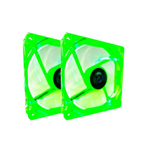 Apevia AF212L-GN 120mm 4pin Molex + 3pin Motherboard Silent Green LED Case Fan (2-pk)