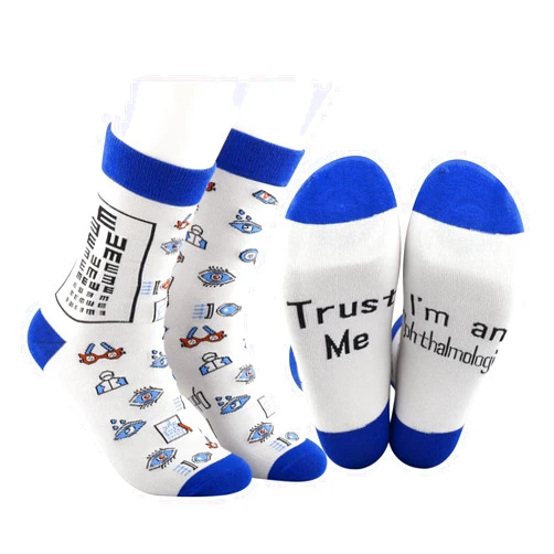 MBMSO Funny Ophthalmologist Gifts 2 Pairs Trust Me I'm an Ophthalmologist Socks Eye Doctor Gifts Ophthalmic Assistant Gifts