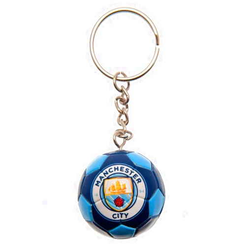 Manchester City FC Soccer Ball Keyring (One Size) (Blue)