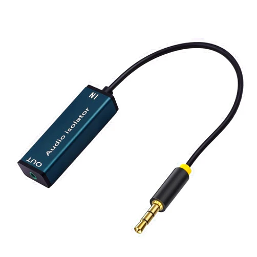 Poyiccot 3.5mm Ground Loop Isolator, Audio Ground Loop Noise Isolator, Buzzing Eliminator Noise Filter for Car Audio and Home Stereo System with 3.5mm Audio Cable