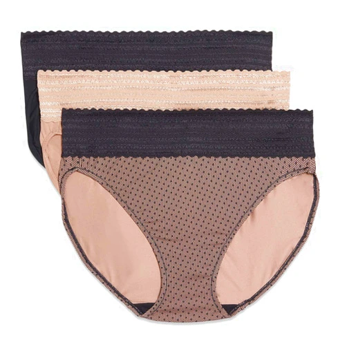 Warner's womens Blissful Benefits Dig-free Comfort Waistband With Lace Microfiber Hi-cut 3-pack 5109w