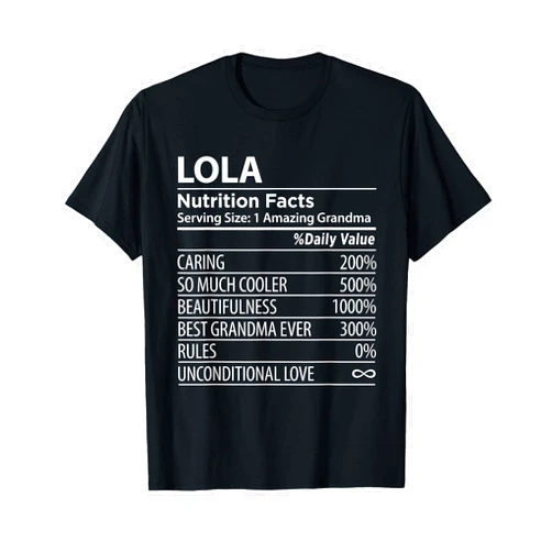 Funny Presents For Filipino Grandma Mothers Day Lola Nutrition Facts | Funny Filipino Grandma T-Shirt