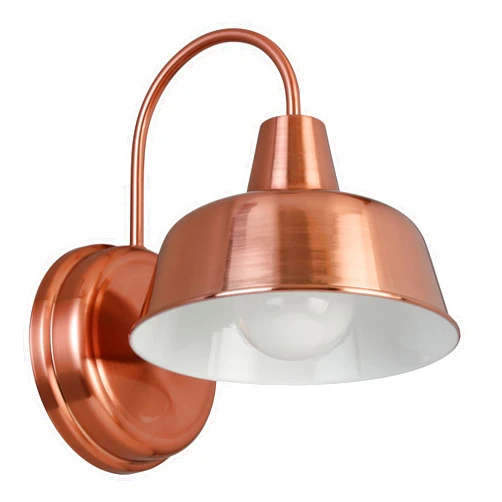 Design House Mason Barn Light Indoor/Outdoor Wall Mount Modern Industrial Farmhouse Wall Light, for Patio, Garage, Bathroom, Office, Kitchen, 8-Inch, Painted Copper Finish, 588434