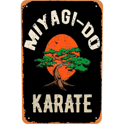 NIUMOWANG Metal Sign - Miyagi Do Karate Tin Poster 12 X 8 Inches