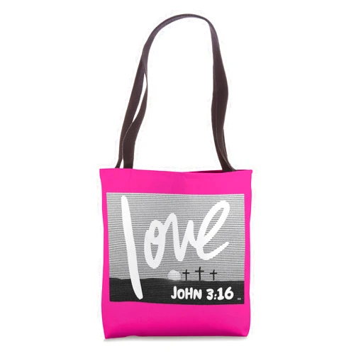 VISIT THE STORE TEENAGER LOVE RR JOHN 3:16 LOVE/ Cool Christian Faith Teenagers Tote Bag
