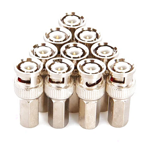 BeElion 10Pack BNC Male Twist-on RG59 Connector for CCTV Coax Coaxial Security Cameras