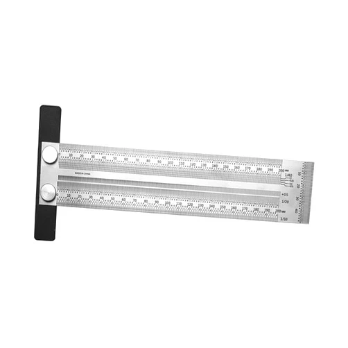 OSALADI Ruler Marking Gauge for Carpenters 1pc Silver T-Type Woodworking Ruler Fine Scale for Accurate Measurement