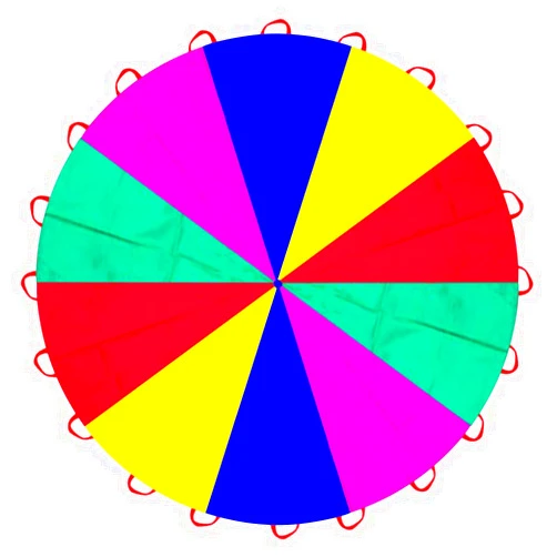 Dulousia Parachute 13ft/ 16.4ft/ 20ft - Kids Play Gymnastics Parachute with Handles for Group Team Cooperative Games,Indoor Outdoor Gym Class Rainbow Parachute Birthday Church VBS Activity Supplies